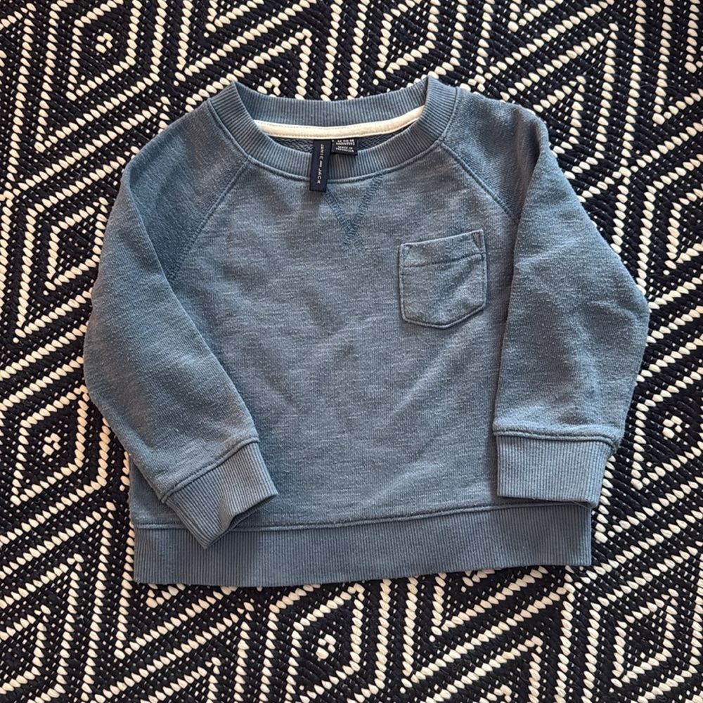 Janie and Jack boys sweatshirt in blue, 12-18 months